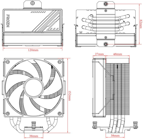 Устройство охлаждения(кулер) ID-Cooling Frozn A410 ARGB Soc-AM5/AM4/1200/1700/1851 белый 4-pin 29.9dB Al+Cu 220W 730gr Ret (FROZN A410 ARGB WHITE)