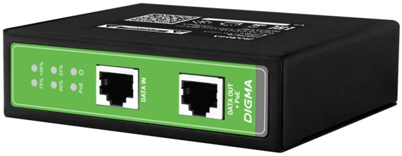 Инжектор PoE Digma DNP30W48GDXM 10/100/1000BASE-T 30Вт 37-57В(DC) Инжектор PoE Digma DNP30W48GDXM 10/100/1000BASE-T 30Вт 37-57В(DC)