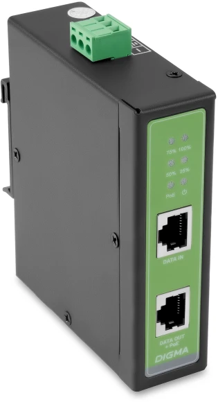 Инжектор PoE Digma DNP30W48GDXM 10/100/1000BASE-T 30Вт 37-57В(DC) Инжектор PoE Digma DNP30W48GDXM 10/100/1000BASE-T 30Вт 37-57В(DC)
