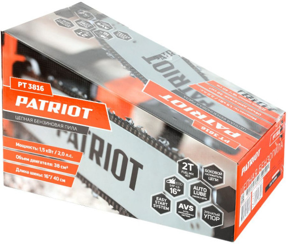 Бензопила Patriot PT 3816 + топор APF-600 1470Вт 2л.с. дл.шины:16" (40cm) (220105521) Бензопила Patriot PT 3816 + топор APF-600 1470Вт 2л.с. дл.шины:16" (40cm) (220105521)