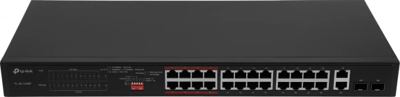 Коммутатор TP-Link TL-SL1226P (L2) 24x100Мбит/с 2x1Гбит/с 2xКомбо(1000BASE-T/SFP) 24PoE+ 250W неуправляемый Коммутатор TP-Link TL-SL1226P (L2) 24x100Мбит/с 2x1Гбит/с 2xКомбо(1000BASE-T/SFP) 24PoE+ 250W неуправляемый