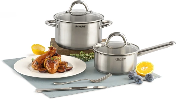 Кастрюля Rondell Point RDS-1310 2л. d=18см (с крышкой) стальной