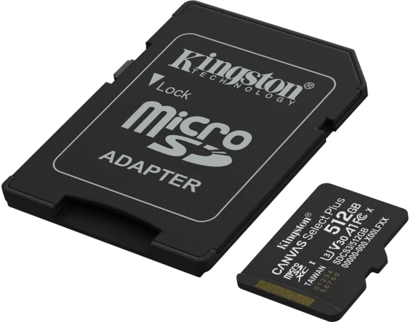 Флеш карта microSDXC 512GB Kingston SDCS3/512GB Canvas Select Plus V30 A1 + adapter Флеш карта microSDXC 512GB Kingston SDCS3/512GB Canvas Select Plus V30 A1 + adapter