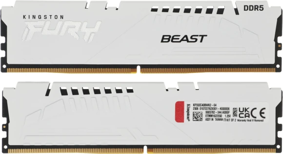 Память DDR5 4x16GB 5200MHz Kingston KF552C40BBAK4-64 Fury Beast RGB RTL Gaming PC5-41600 CL40 DIMM 288-pin 1.25В kit single rank с радиатором Ret