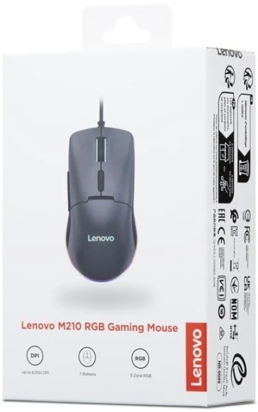 Мышь Lenovo M210 RGB Gaming черный оптическая 8000dpi USB 6but (GY51M74265)