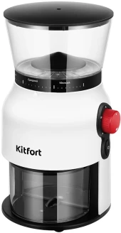 Кофемолка Kitfort КТ-7471 ручная сист.помол.:жернова вместим.:25гр серый/серебристый