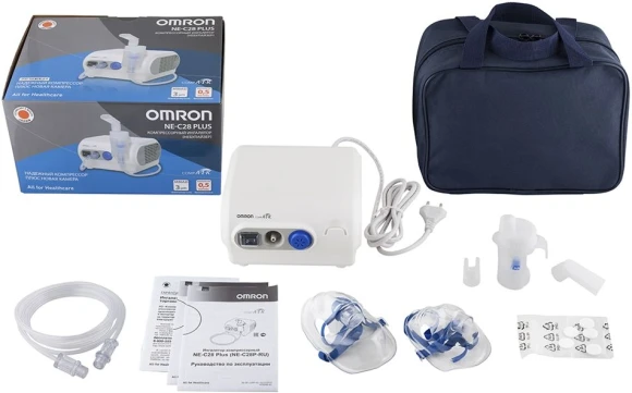 Ингалятор Omron NE-C28 Plus (NE-C28P-RU) компрессорный стационарный белый