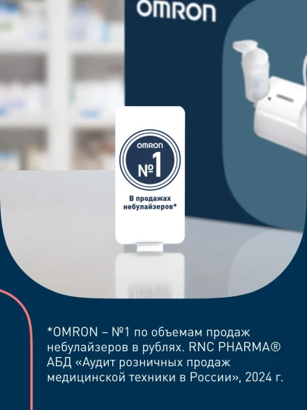 Ингалятор Omron NE-C28 Plus (NE-C28P-RU) компрессорный стационарный белый