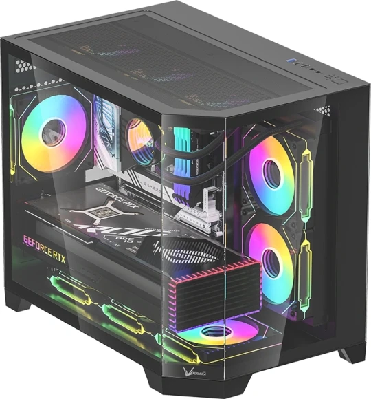 Корпус Formula Crystal Z6M Floe черный без БП mATX 4x120mm 2xUSB3.0 audio bott PSU