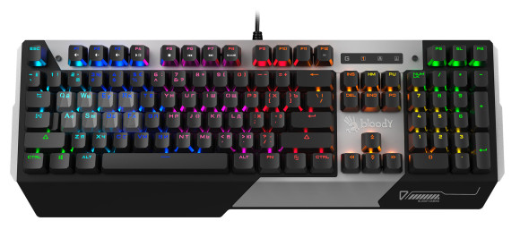 Клавиатура A4Tech B865R механическая серый/черный USB for gamer LED кабель 1.8м