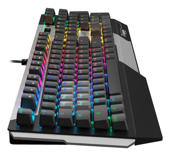 Клавиатура A4Tech B865R механическая серый/черный USB for gamer LED кабель 1.8м