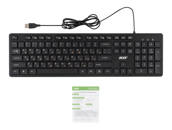 Клавиатура Acer OKW122 черный USB Multimedia (ZL.KBDEE.00C) Клавиатура Acer OKW122 черный USB Multimedia (ZL.KBDEE.00C)