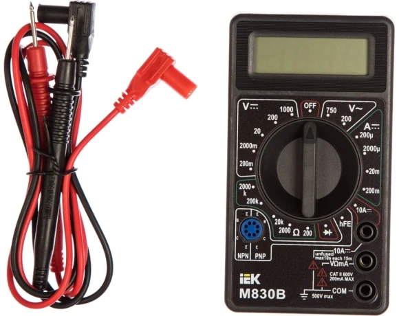 Мультиметр IEK Universal M830B цифровой черный (TMD-2B-830) Мультиметр IEK Universal M830B цифровой черный (TMD-2B-830)