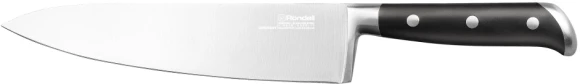 Нож кухонный Rondell Langsax RD-318 стальной поварской лезв.200мм прямая заточка черный блистер