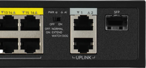 Коммутатор Netis P116GH (L2) 16x100Мбит/с 2x1Гбит/с 1SFP 16PoE 16PoE+ 240W неуправляемый
