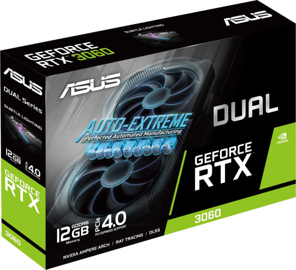 Видеокарта Asus PCI-E 4.0 DUAL-RTX3060-12G-V2 LHR NVIDIA GeForce RTX 3060 12Gb 192bit GDDR6 1777/15000 HDMIx1 DPx3 HDCP Ret Видеокарта Asus PCI-E 4.0 DUAL-RTX3060-12G-V2 LHR NVIDIA GeForce RTX 3060 12Gb 192bit GDDR6 1777/15000 HDMIx1 DPx3 HDCP Ret