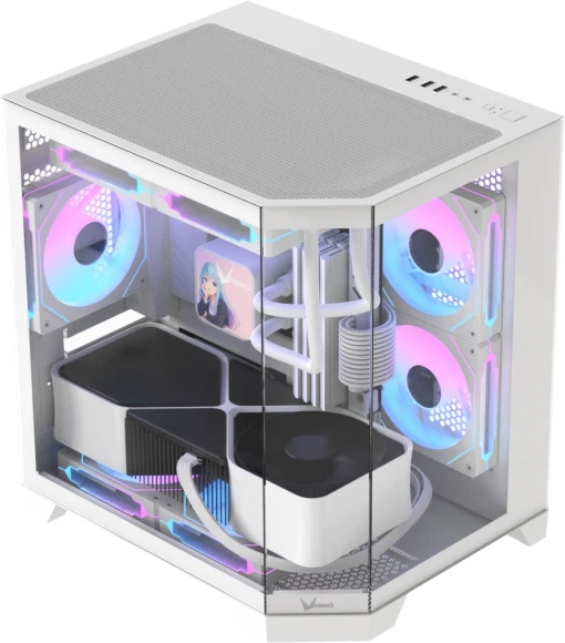Корпус Formula Crystal Z6M Floe белый без БП mATX 4x120mm 2xUSB3.0 audio bott PSU