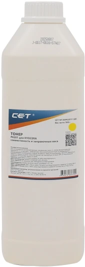 Тонер Cet PK201 OSP0201Y-500 желтый бутылка 500гр. для принтера Kyocera ECOSYS P6030cdn/M6026cdn