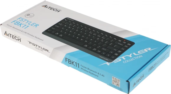 Клавиатура A4Tech Fstyler FBK11 черный/серый USB беспроводная BT/Radio slim