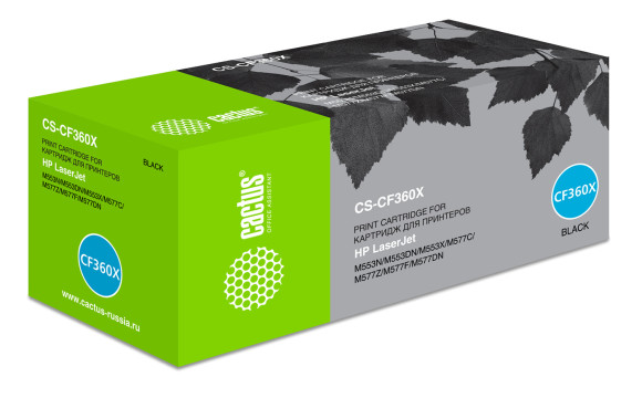 Картридж лазерный Cactus CS-CF360X CF360X черный (12500стр.) для HP CLJ M552dn/M553dn/M553N/M553x Картридж лазерный Cactus CS-CF360X CF360X черный (12500стр.) для HP CLJ M552dn/M553dn/M553N/M553x