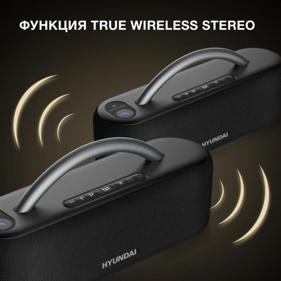 Колонка порт. Hyundai Select H-PS1028 черный 60W 2.0 BT 10м 4400mAh Колонка порт. Hyundai Select H-PS1028 черный 60W 2.0 BT 10м 4400mAh