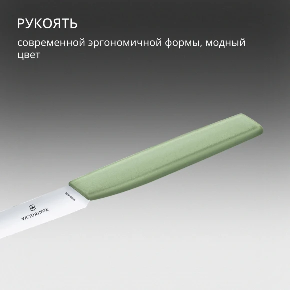 Нож кухонный Victorinox Swiss Modern (6.9006.1042) стальной универсальный лезв.100мм прямая заточка зеленый