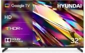 Телевизор LED Hyundai 32" H-LED32BS5011 Google TV Frameless Metal черный HD 60Hz DVB-T DVB-T2 DVB-C DVB-S DVB-S2 USB WiFi Smart TV