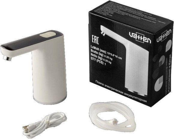 Помпа для 19л бутыли Vatten №10 электрический белый Помпа для 19л бутыли Vatten №10 электрический белый