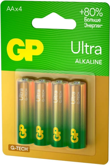 Батарея GP Ultra Alkaline 15AUA21-2CRSBC4 AA (4шт) блистер Батарея GP Ultra Alkaline 15AUA21-2CRSBC4 AA (4шт) блистер