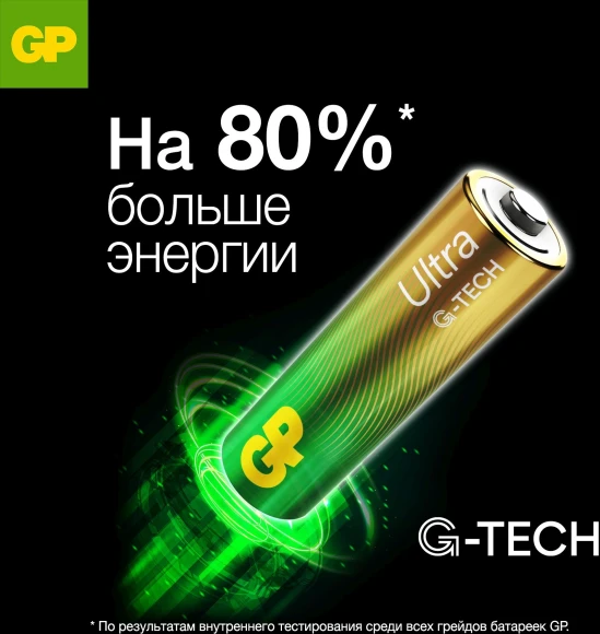Батарея GP Ultra Alkaline 15AUA21-2CRSBC4 AA (4шт) блистер Батарея GP Ultra Alkaline 15AUA21-2CRSBC4 AA (4шт) блистер