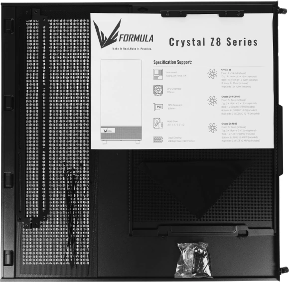 Корпус Formula Crystal Z8 черный без БП ATX 11x120mm 4x140mm 1xUSB3.0 audio bott PSU