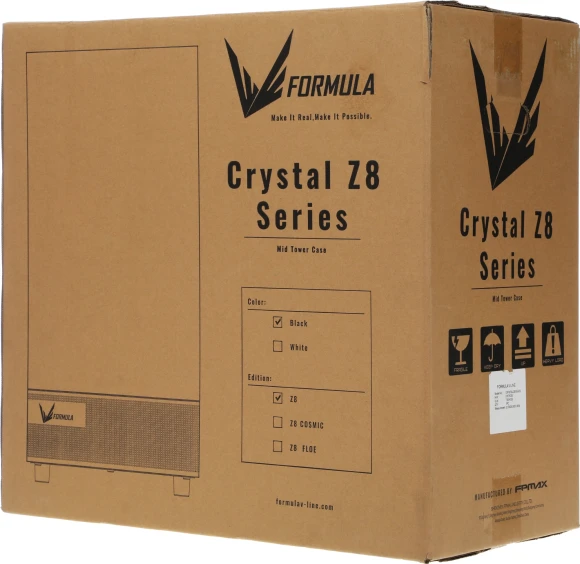 Корпус Formula Crystal Z8 черный без БП ATX 11x120mm 4x140mm 1xUSB3.0 audio bott PSU