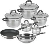 Кастрюля Rondell Modern RDS-1746 2л. d=18см (с крышкой) стальной Кастрюля Rondell Modern RDS-1746 2л. d=18см (с крышкой) стальной