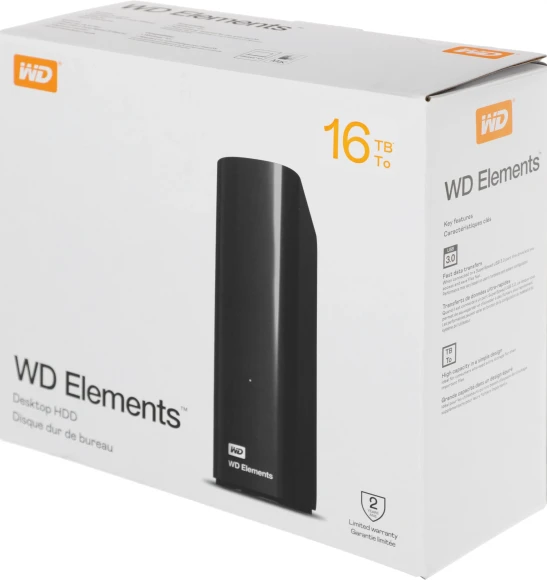 Жесткий диск WD USB3.0 16TB WDBWLG0160HBK-EESN Elements Desktop 3.5" черный Жесткий диск WD USB3.0 16TB WDBWLG0160HBK-EESN Elements Desktop 3.5" черный