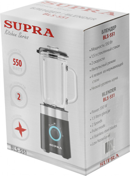 Блендер стационарный Supra BLS-551 550Вт черный