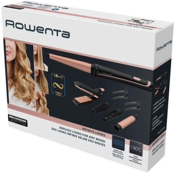 Мульти-Стайлер Rowenta CF4230F0 46Вт розовый/черный макс.темп.:190С покрытие:керамическое (1830008185)