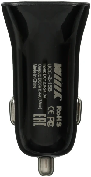 Автомобильное зар./устр. Wiiix UCC-2-15B 12W 1.2A+2.1A универсальное черный