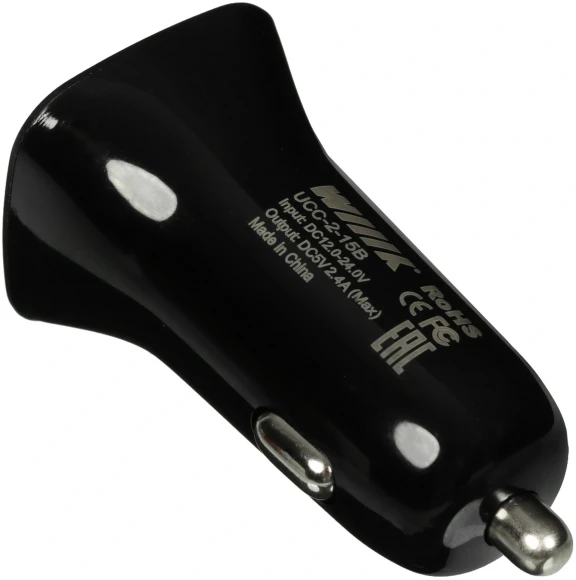 Автомобильное зар./устр. Wiiix UCC-2-15B 12W 1.2A+2.1A универсальное черный