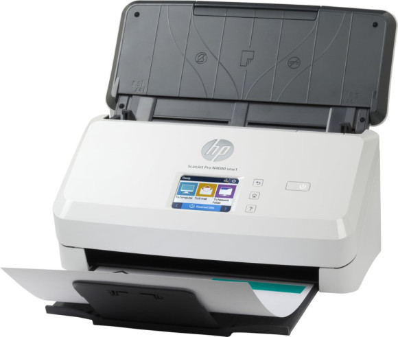 Сканер протяжный HP ScanJet Pro N4000 snw1 (6FW08A) A4 белый/черный