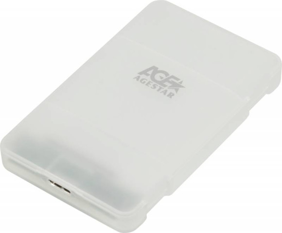 Внешний корпус для HDD/SSD AgeStar 3UBCP3 SATA USB3.0 пластик белый 2.5"