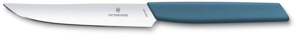 Нож кухонный Victorinox Swiss Modern (6.9006.122) стальной столовый для стейка лезв.120мм прямая заточка синий Нож кухонный Victorinox Swiss Modern (6.9006.122) стальной столовый для стейка лезв.120мм прямая заточка синий
