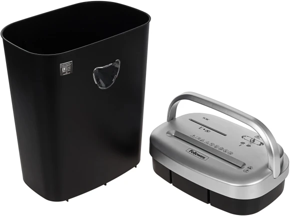 Шредер Fellowes PowerShred 53С черный/серый (секр.P-4) фрагменты 10лист. 23лтр. скрепки скобы пл.карты CD Шредер Fellowes PowerShred 53С черный/серый (секр.P-4) фрагменты 10лист. 23лтр. скрепки скобы пл.карты CD