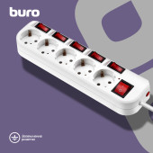 Сетевой фильтр Buro 500SH-1.8-SW-W 1.8м (5 розеток) белый (коробка) Сетевой фильтр Buro 500SH-1.8-SW-W 1.8м (5 розеток) белый (коробка)