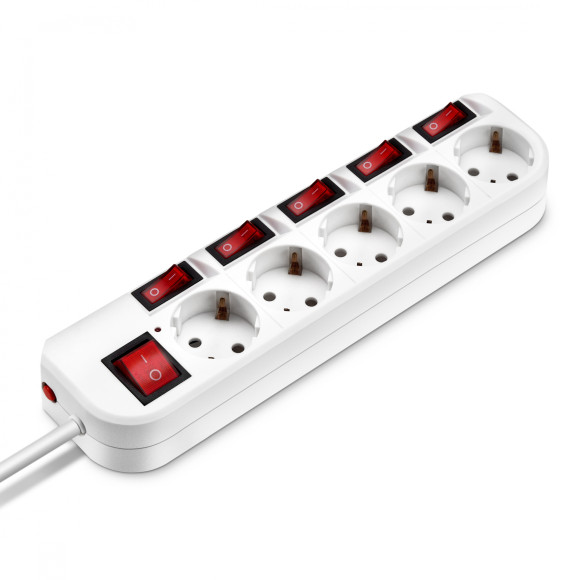 Сетевой фильтр Buro 500SH-1.8-SW-W 1.8м (5 розеток) белый (коробка) Сетевой фильтр Buro 500SH-1.8-SW-W 1.8м (5 розеток) белый (коробка)