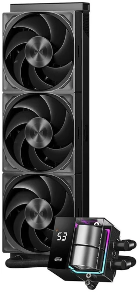 Система водяного охлаждения PcCooler DS360 Pro Digital ARGB Soc-AM5/AM4/1200/1700/1851 черный 4-pin 15-34.3dB Al LCD 310W Ret (D7-S360WBKN-GL)