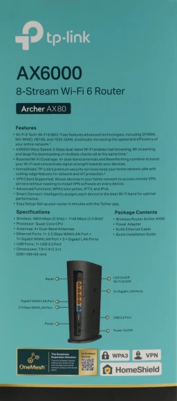 Роутер беспроводной TP-Link Archer AX80(EU) AX6000 100/1000/2500BASE-T черный Роутер беспроводной TP-Link Archer AX80(EU) AX6000 100/1000/2500BASE-T черный