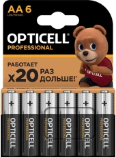 Батарея Opticell Professional LR6 AA (6шт) блистер Батарея Opticell Professional LR6 AA (6шт) блистер