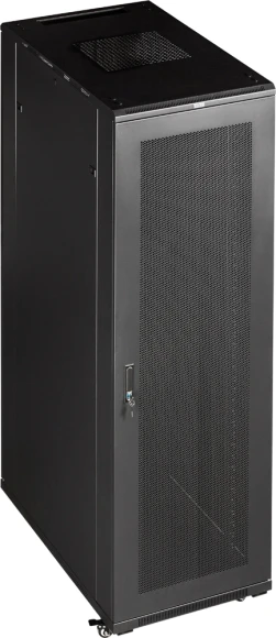 Шкаф серверный Lanmaster (TWT-CBB-32U-6X6-G1) напольный 32U 600x600мм пер.дв.стекл металл 2 бок.пан. 800кг черный 526мм 64.5кг 1610мм IP20 металл