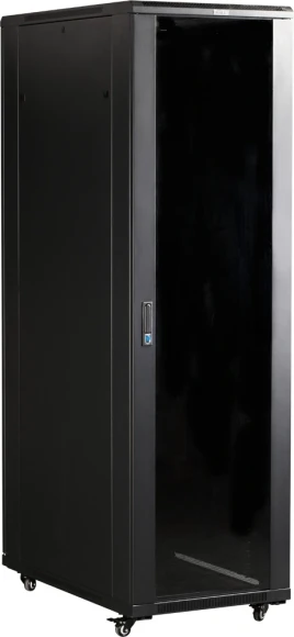 Шкаф серверный Lanmaster (TWT-CBB-32U-6X6-G1) напольный 32U 600x600мм пер.дв.стекл металл 2 бок.пан. 800кг черный 526мм 64.5кг 1610мм IP20 металл