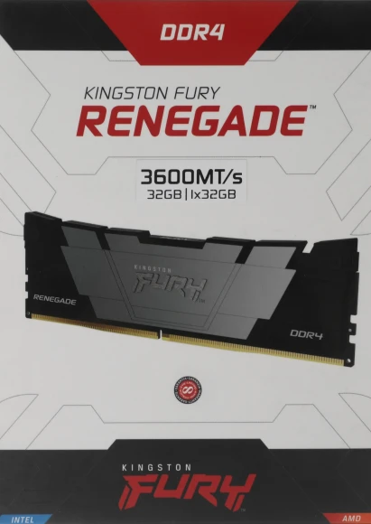 Память DDR4 32GB 3600MHz Kingston KF436C18RB2/32 Fury Beast RTL Gaming PC4-28800 CL18 DIMM 288-pin 1.35В single rank с радиатором Ret